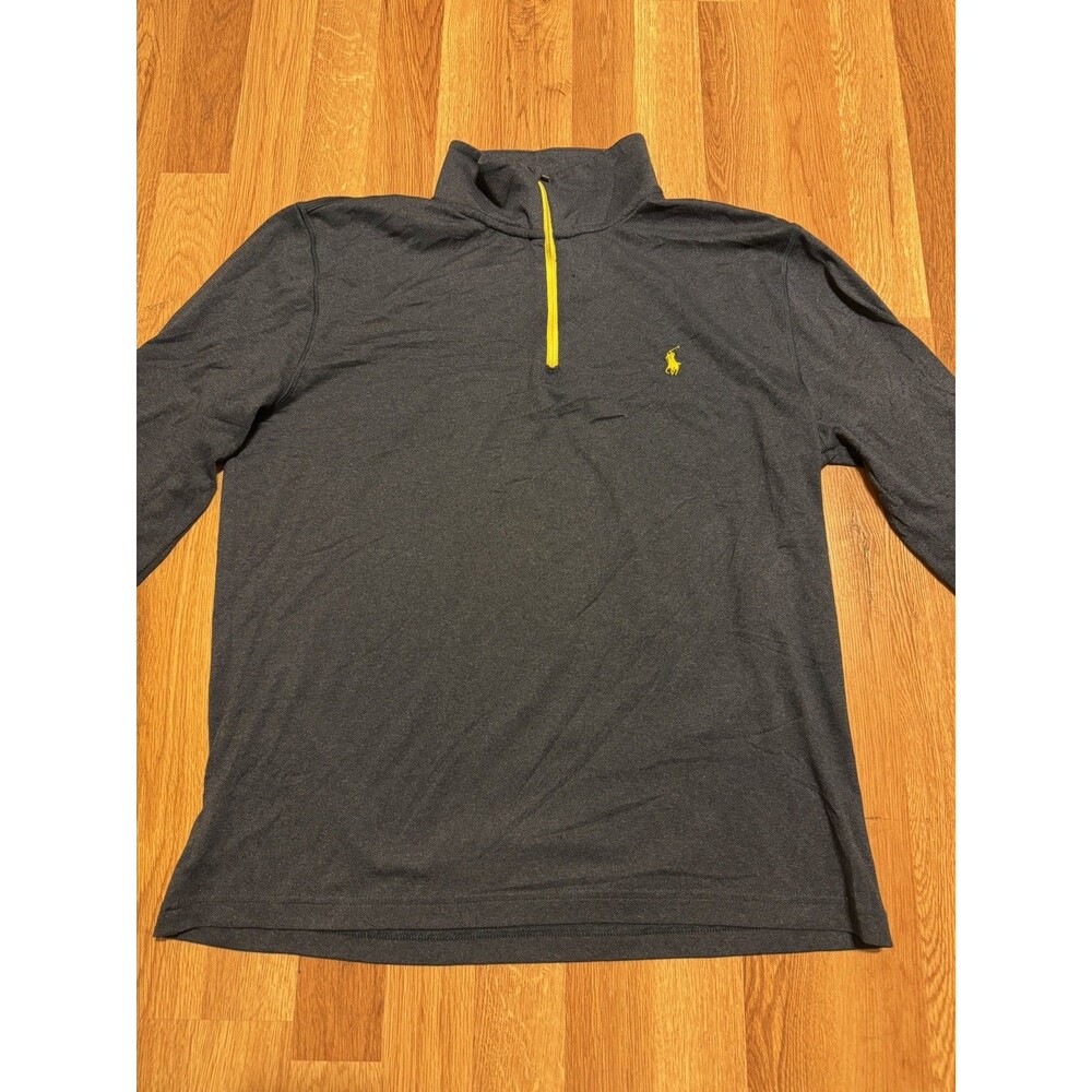 Polo Ralph Lauren Performance 1/4 Zip Pullover Gray M‎ Athletic Logo Top Gym - Picture 2 of 9